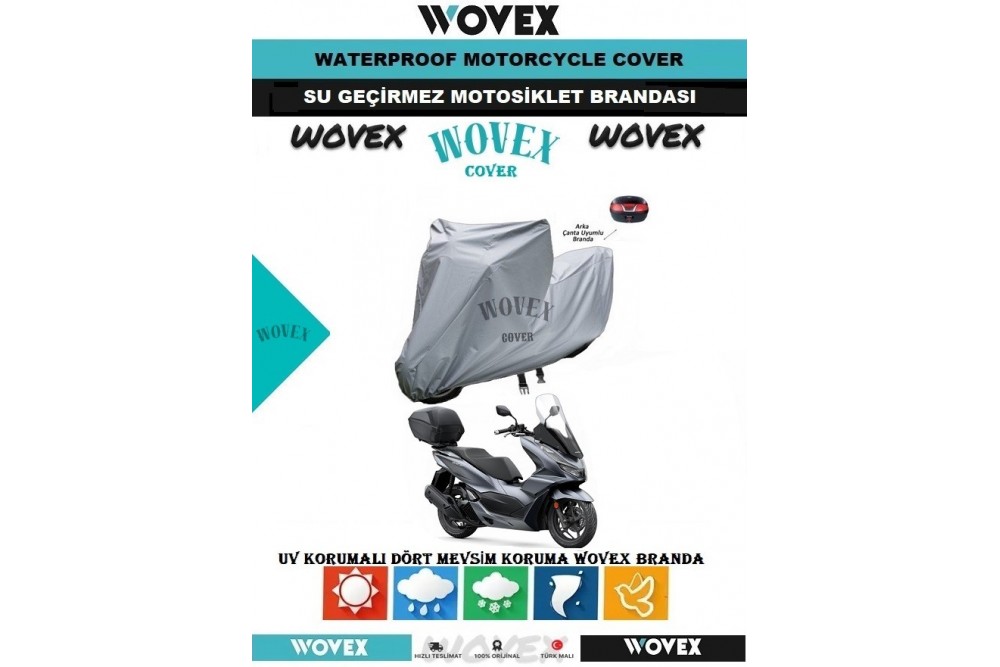 Wovex Honda Pcx 125-150 Motosiklet Brandası Topcase Arka Çanta Uyumlu Branda Örtü