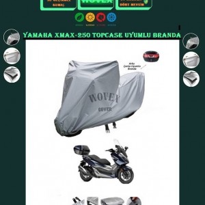 Wovex Yamaha Xmax 250  Motosiklet Brandası Topcase Arka Çanta Uyumlu Branda Örtü