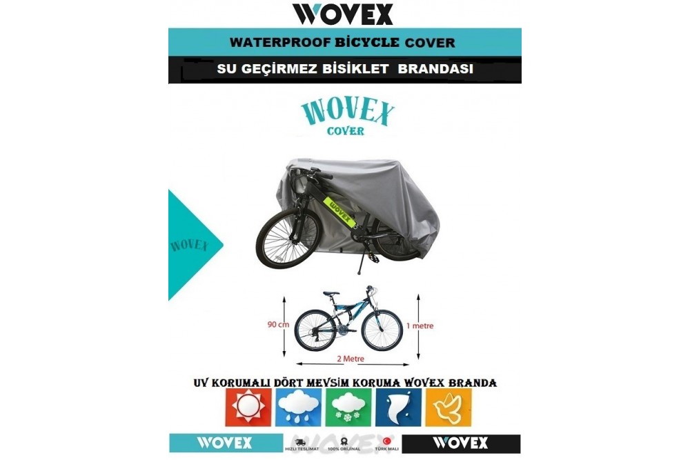 Wovex Bisiklet Brandası 26-28-29-jant Uyumlu Su Geçirmez Bisiklet Branda,örtü