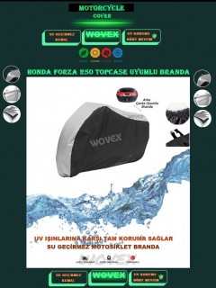 Honda Forza 250 Gri Siyah Kombinasyonlu Branda Topcase Uyumlu Motosiklet Brandası,Örtü