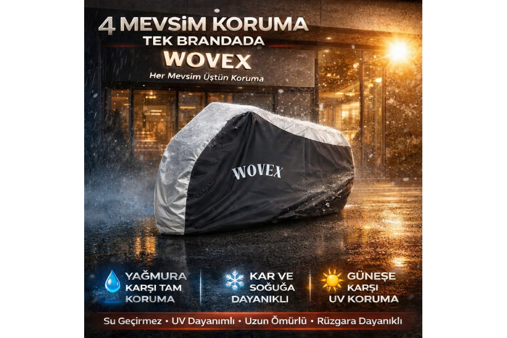 Wovex Gri Siyah Kombinasyonlu Motosiklet Brandası Topcase Arka Çanta Uyumlu Su Geçirmez Uv Korumalı Motor Branda