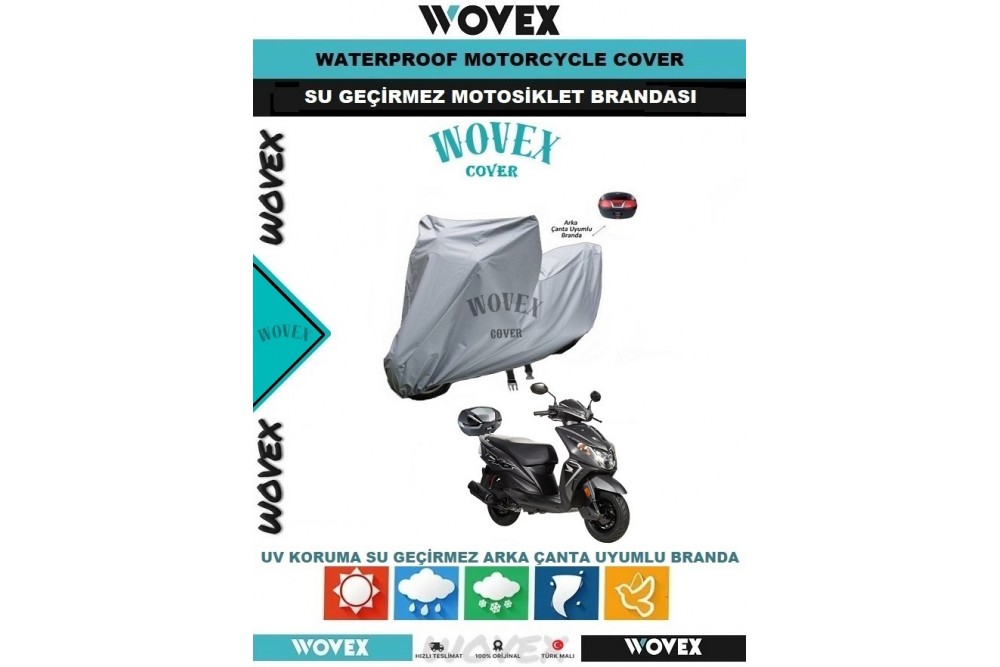 Wovex Honda Yeni Dio Motosiklet Brandası,branda,örtü(Arka Çanta Uyumlu) Wovex Honda Yeni Dio Motosiklet Brandası,branda,örtü(Arka Çanta Uyumlu)