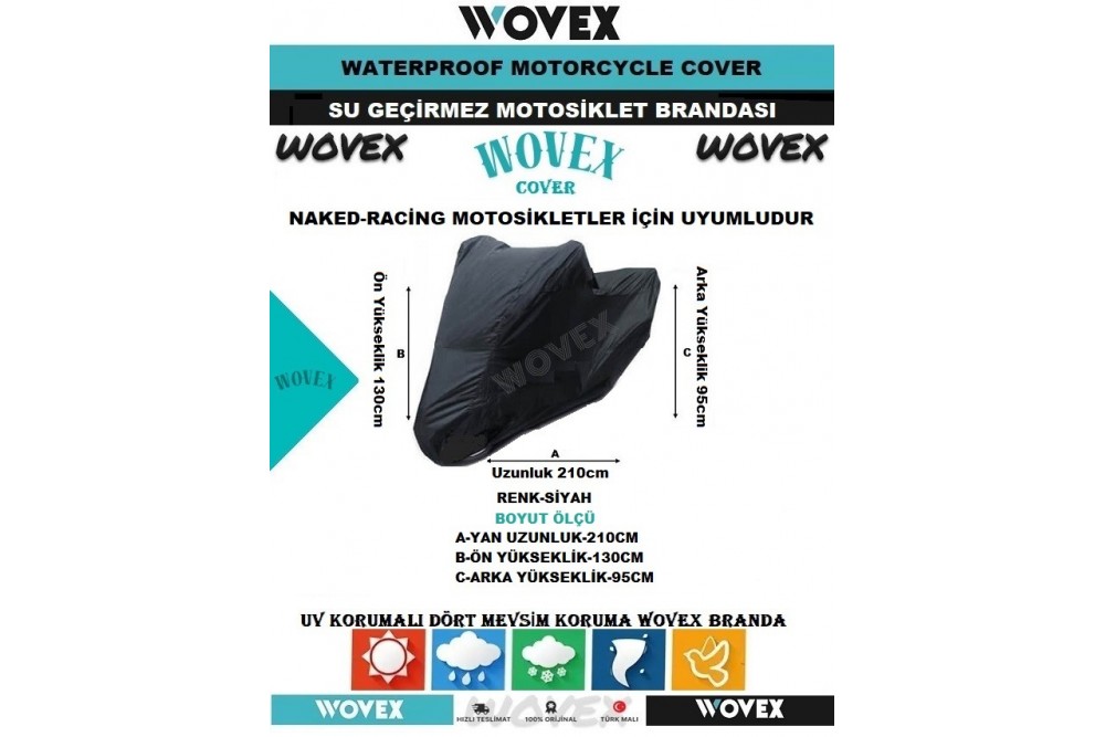 Wovex Naked-racing Uyumlu Branda Motosiklet Brandası Arka Çantasız Modeller M-beden