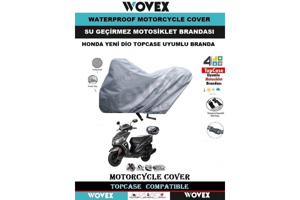 Wovex Honda Yeni Dio Motosiklet Brandası,branda,örtü(Arka Çanta Uyumlu) Wovex Honda Yeni Dio Motosiklet Brandası,branda,örtü(Arka Çanta Uyumlu)