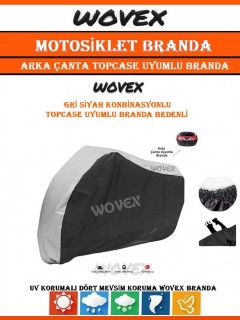 Motosiklet Brandası Su Geçirmez UV Korumalı Gri,Siyah Konbinasyonlu Branda,Örtü Beden Seçenekli