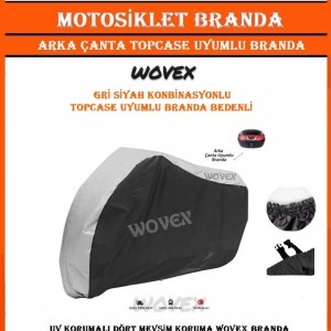 Motosiklet Brandası Su Geçirmez UV Korumalı Gri,Siyah Konbinasyonlu Branda,Örtü Beden Seçenekli