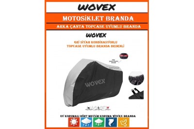Motosiklet Brandası Su Geçirmez UV Korumalı Gri,Siyah Konbinasyonlu Branda,Örtü Beden Seçenekli